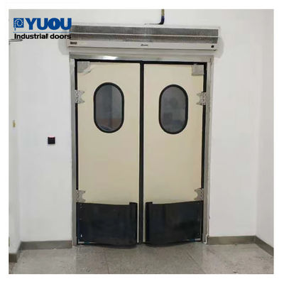 Kitchen Restaurant Swinging Traffic Doors Stainless Steel 20mm Double Leaf Polymer EPDM