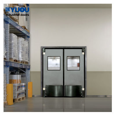 Kitchen Restaurant Swinging Traffic Doors Stainless Steel 20mm Double Leaf Polymer EPDM